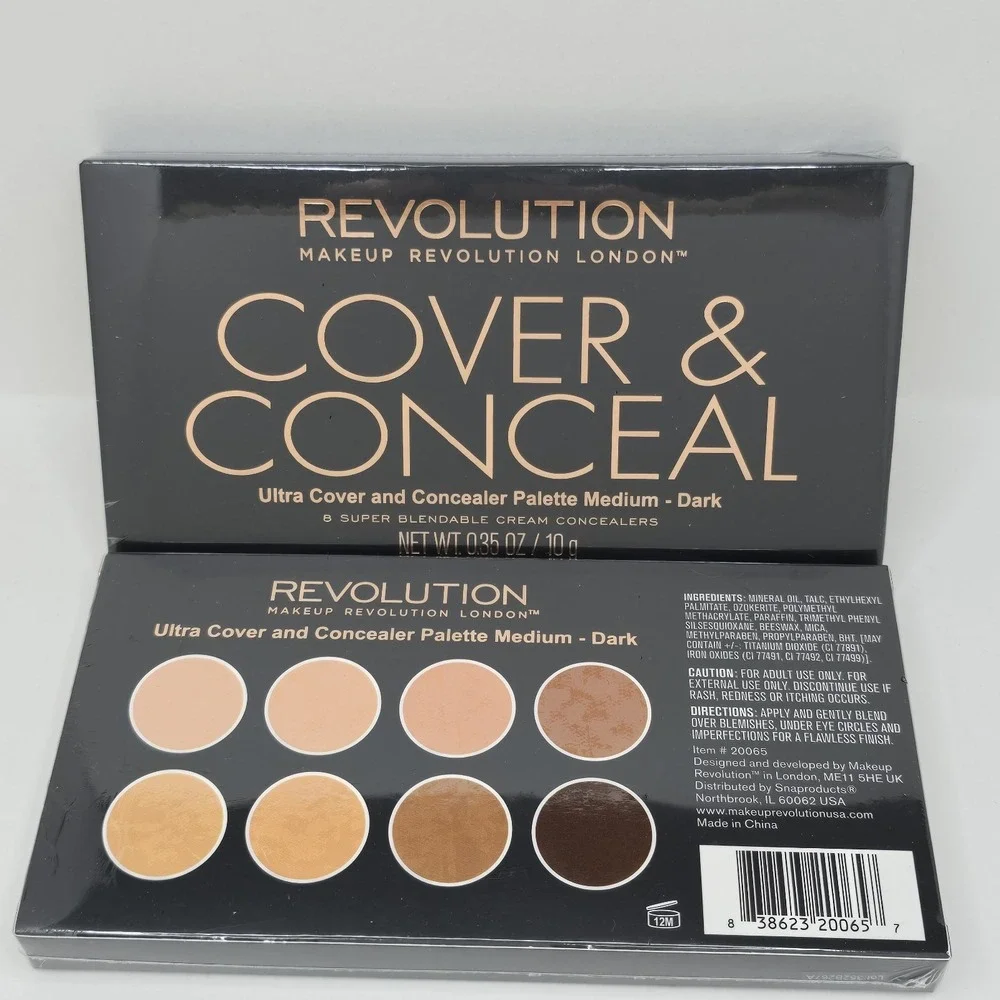 Revolution Ultra Cover & Conceal Palette Medium‎ Dark Contouring & Mirror SEALED